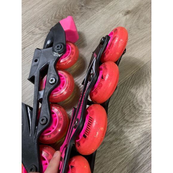 Roller Derby Inline Skate Replacement Wheels Pink Glitter Jelly - Picture 2 of 11